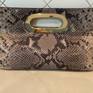 MICHAEL by Michael Kors python clutch